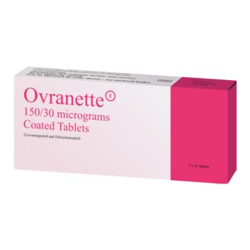 Box of Ovranette Tablets used for contraception