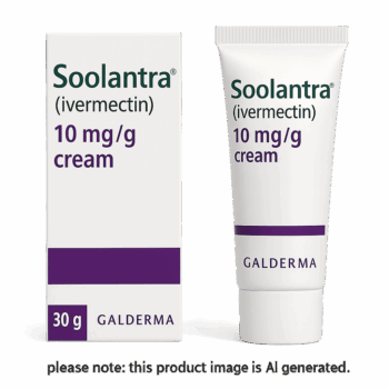 Soolantra Cream 30g box and tube for rosacea treatment