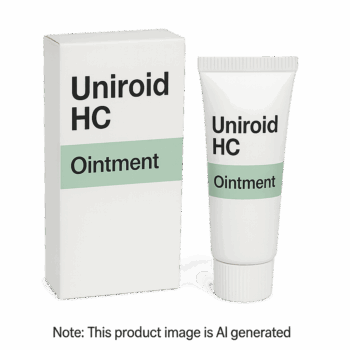 Box of Uniroid HC Ointment for treating haemorrhoids