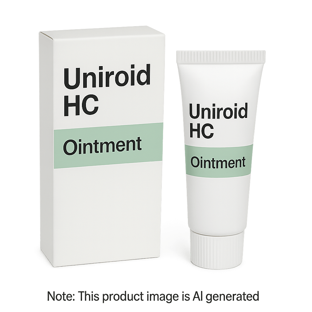 Box of Uniroid HC Ointment for treating haemorrhoids