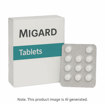 Box of Migard Tablets for acute migraine relief