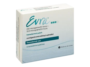 Box of Evra Patch used for hormonal contraception